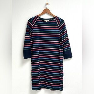 Chinti & Parker Side Button Breton Dress, Indigo / Multi Color, Small